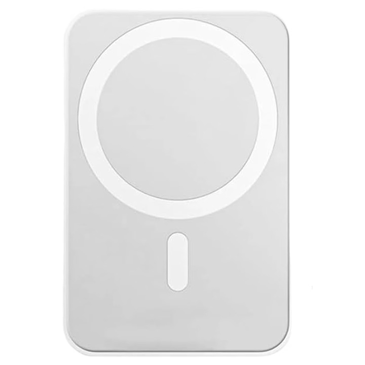 Baterie Externă Wireless, WaltStore, 5000mAh, încărcare rapidă USB-C, alb