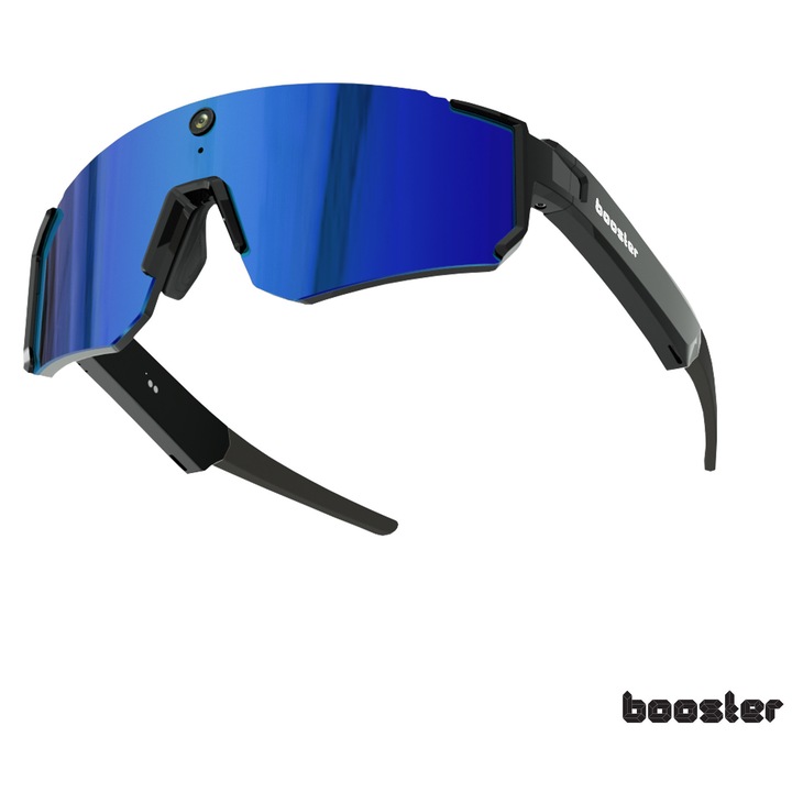 Ochelari Smart Booster Vision EDGE, Camera 4K, Foto 8MP, Bluetooth, IP54, Blue