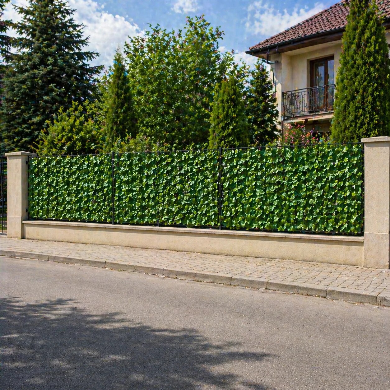 Panou Gard Artificial Cu Frunze Ivy 3m X 1m Paravan Verde Balcon Panou Gard Artificial Cu Frunze Ivy 3m X 1m Paravan Verde Balcon