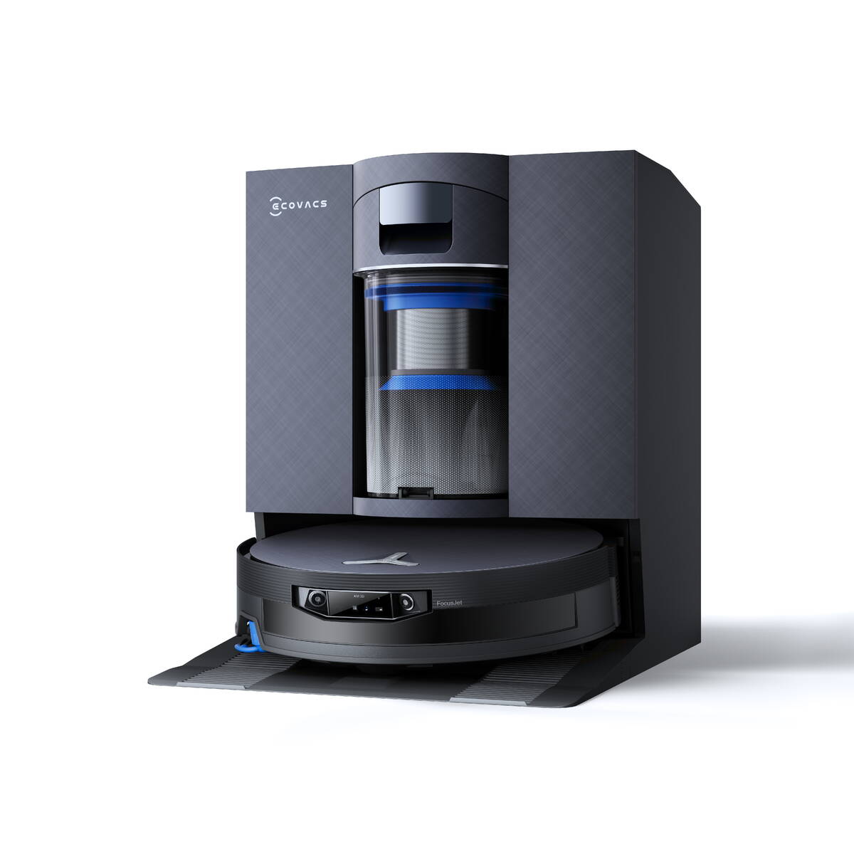 Aspirator Robot Ecovacs DEEBOT X12 OMNICYCLONE 22000Pa TruEdge 3.0 FocusJet OZMO Roller 3.0 Negru