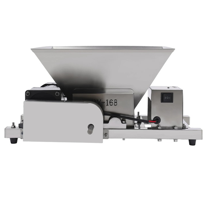Rasnita electrica pentru fructe, Zdrobitor alimente inox, motor 60 W, bol 4 l, pentru fructe, paine si zahar, argintiu