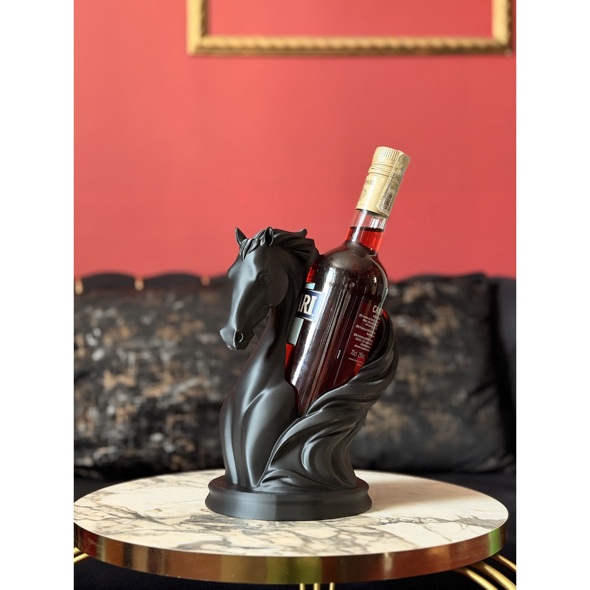 Suport pentru sticle de vin Cal, Negru - eMAG.ro