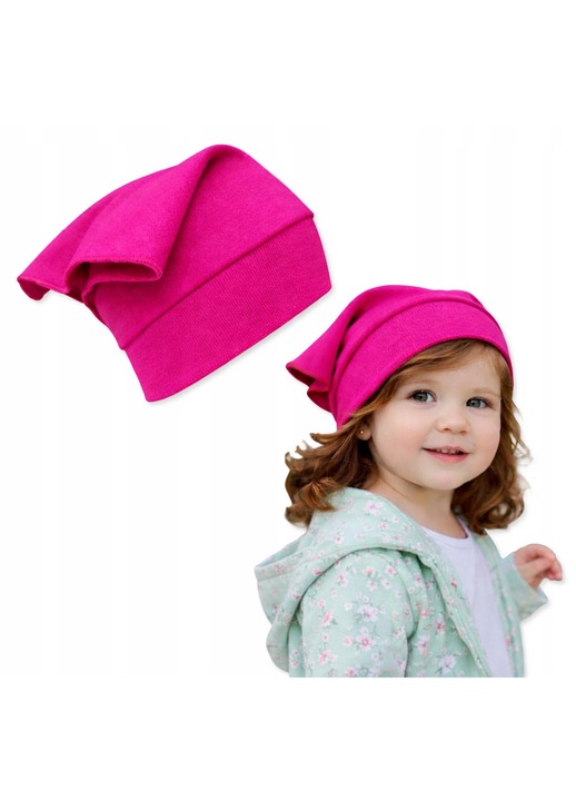 Caciula beanie pentru fetite, Dartomik, 40-46, bumbac, roz, 6-12 luni
