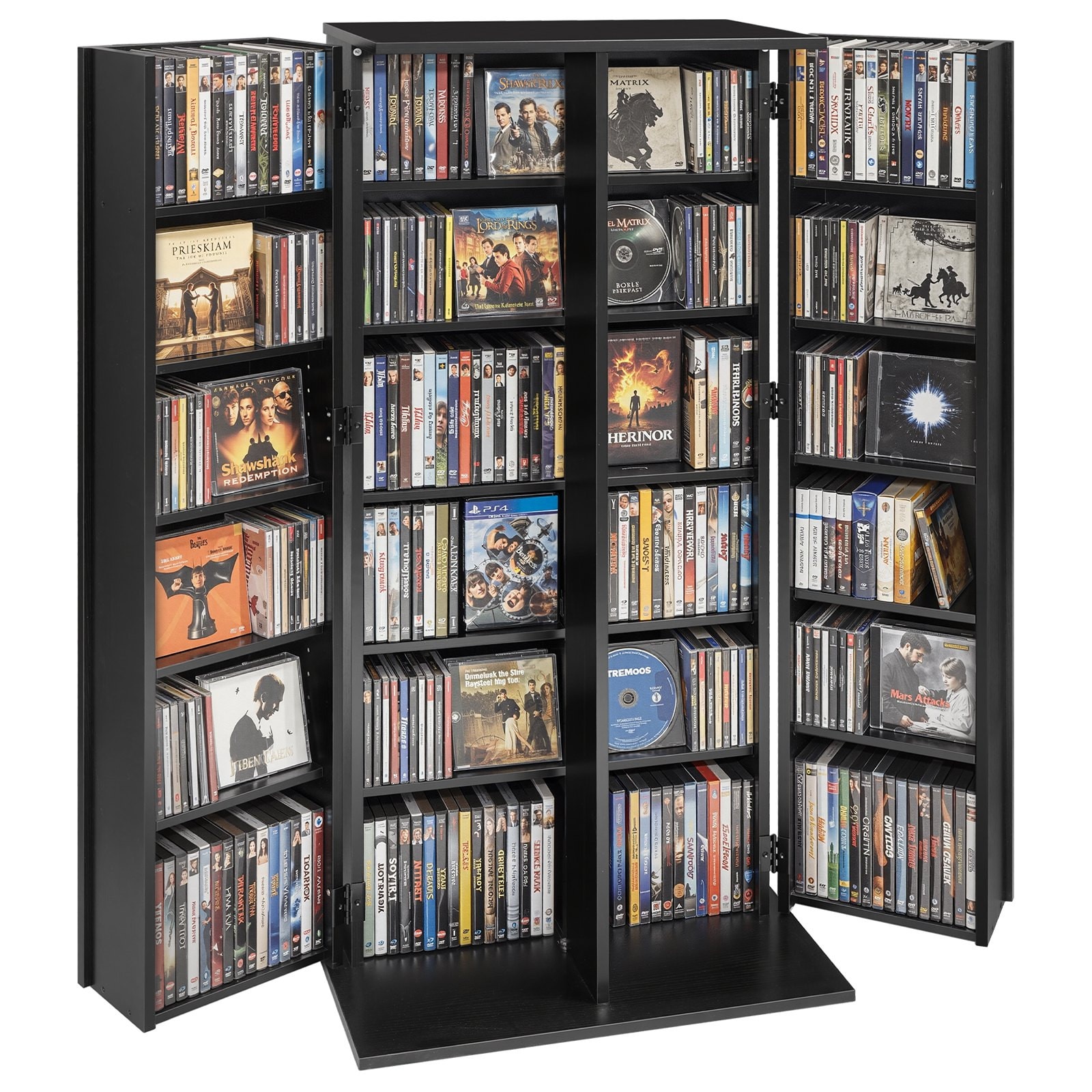 Dulap depozitare multimedia, Raft CD/DVD cu 6 polite, Organizator
