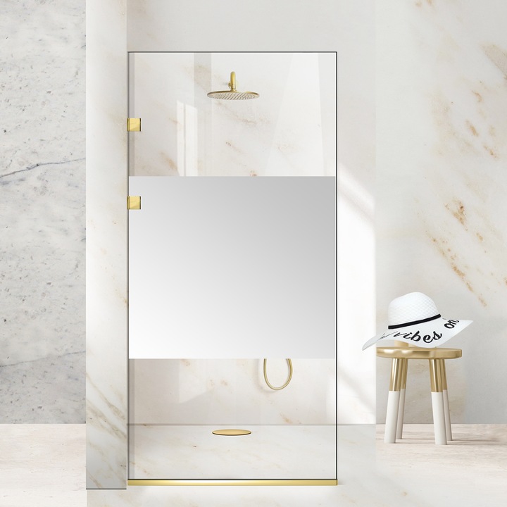 Aqua Elegance Gold 60x190 cm zuhanyfal, incolor Line modell, víztiszta biztonsági üveg