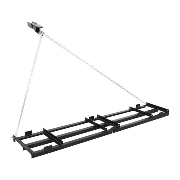 Talajegyengető, VEVOR, 243x50cm, 50lbs kapacitás, horganyzott acél, ATV-khez és traktorokhoz, fekete