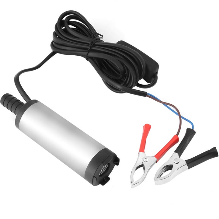 12V-os merülő szivattyú rozsdamentes acélból, vízhez, dízelhez, kerozinhoz, 12L/perc, 3M kábel