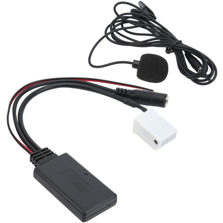 Bluetooth vezeték nélküli 5.0 modul autóhoz, kihangosító mikrofon, kompatibilis Citroen C2, C3, C4, C5, C6, C8, Peugeot 207, 307, 407, 607, 807, fekete