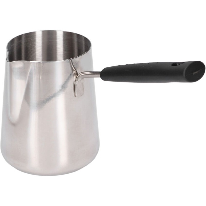 Ibric turcesc 600ml, otel inoxidabil, rezistent la temperaturi ridicate, dimensiuni 11.3x9x9cm