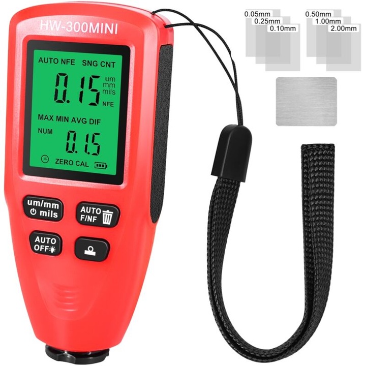 Gauges de grosime vopsea, 9.5x4x2.2cm, design ergonomic, utilizare in industrie si inspectie auto, set complet