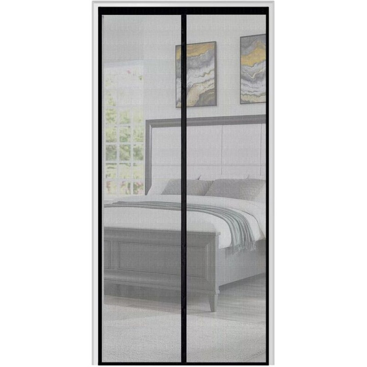 Plasa magnetica din fibra de sticla pentru usi, 100x210cm, plasa ultra-fina, magneti puternici
