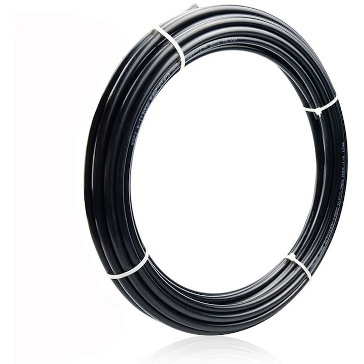Teava PE 9/12mm, 10 metri, rezistenta la UV, pentru instalatii de suprafata si subterane