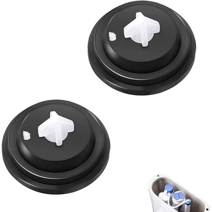 Set 2 garnituri de rezerva pentru flush toaleta, cauciuc si plastic, rezistente, pentru valve cu intrare laterala si inferioara