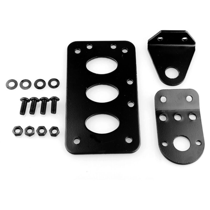 Fém rendszámtábla tartó motorkerékpárhoz, fekete, mérete 18x10.3cm, teljes beszerelési készlet