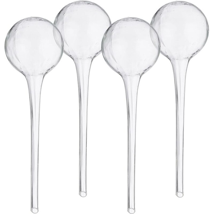 Set de 4 bile de udare pentru plante, sticla colorata, 7x22cm