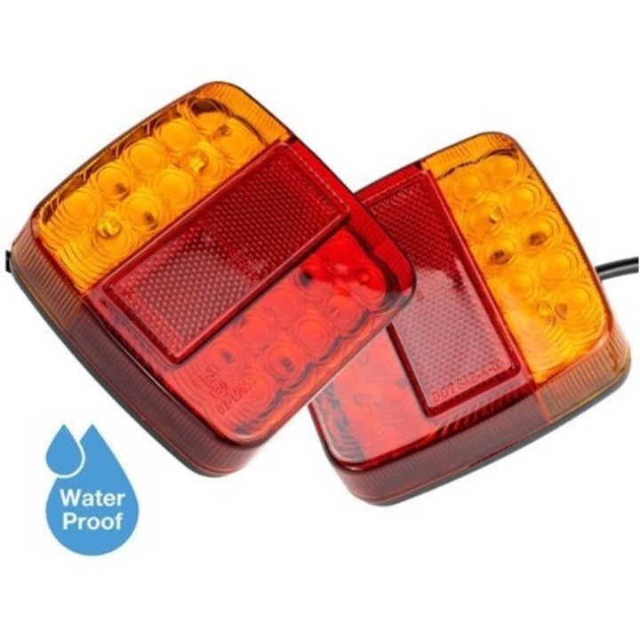 LED светлина за ремарке 12V, комплект от 2, осветление на регистрационен номер, водоустойчива, размери 10.5x10x2.8cm