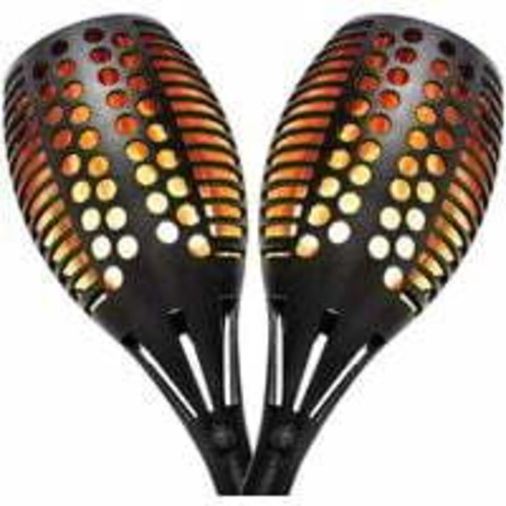 Lampi solare, 96 LED, efect flacara, impermeabile IP65, set 2 bucati