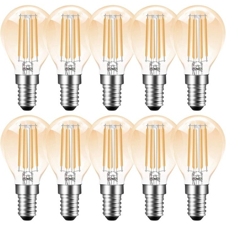 E14 Dimmelhető Vintage LED Izzók, 4W, 2700K Meleg Fehér, 350lm, 10 darabos szett