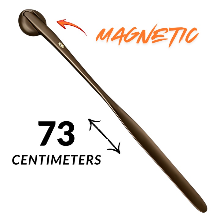 Incaltator Pantofi Lung, KD Home® MagShoe Pro, Tip Limba, Cu Suport Magnetic de Agatare, Ultra Rezistent din Naylon Intarit, Lungime 73 cm, Auriu