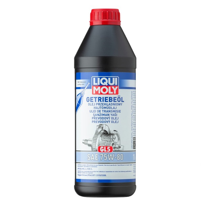 Ulei transmisie LIQUI MOLY Gear Oil GL5 75W-80 1L, ulei cutie manuala si transaxle, PSA B71 2315 / 2330, API GL5