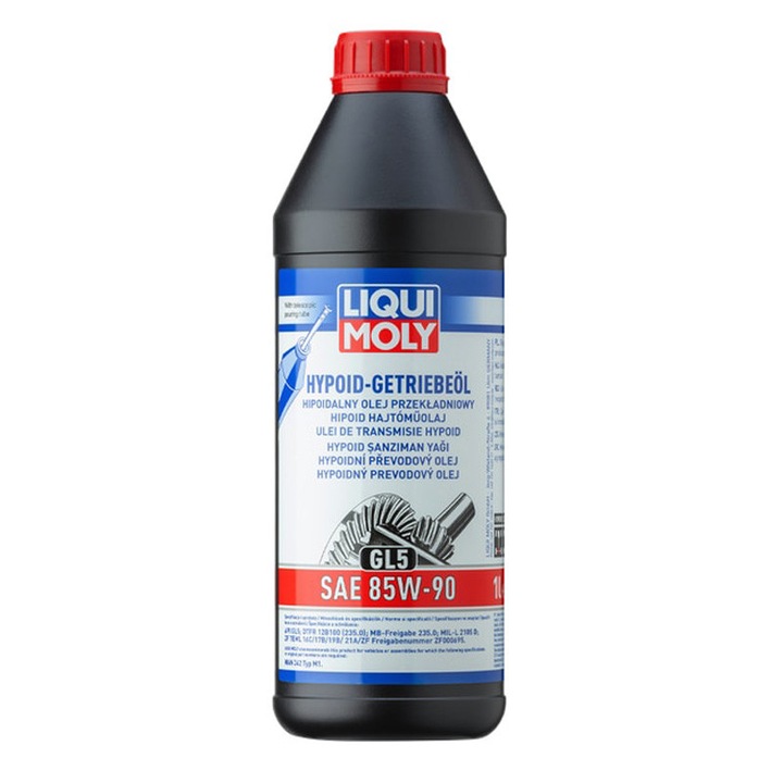 Ulei transmisie LIQUI MOLY Hypoid Gear Oil 85W-90 GL5 1L, ulei diferential si cutie manuala, MB 235.0, ZF TE-ML, MAN 342 M1