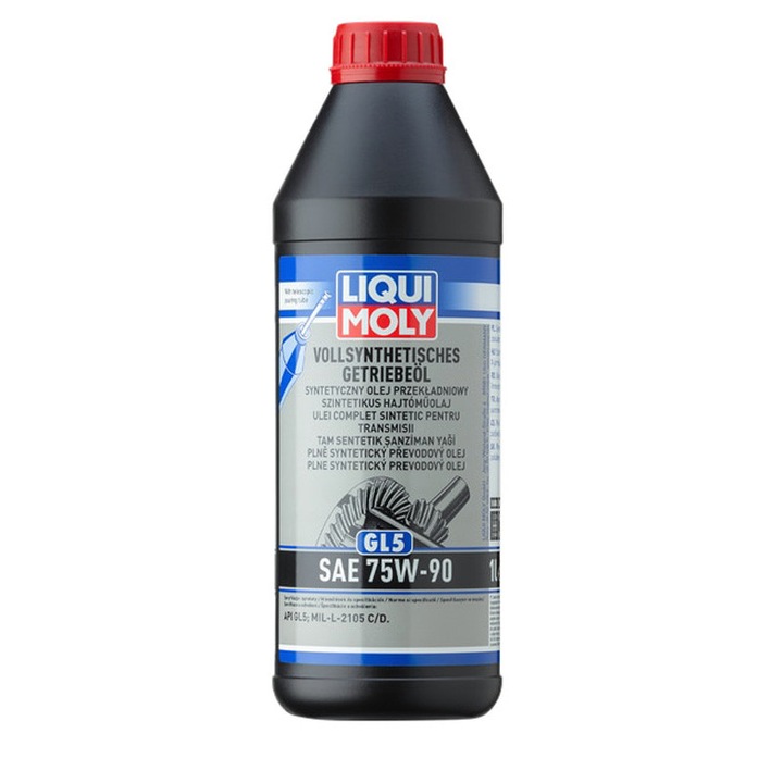 Ulei transmisie LIQUI MOLY Fully Synthetic Gear Oil 75W-90 GL5 1L, ulei cutie manuala si diferential, API GL5, MIL-L-2105 C/D