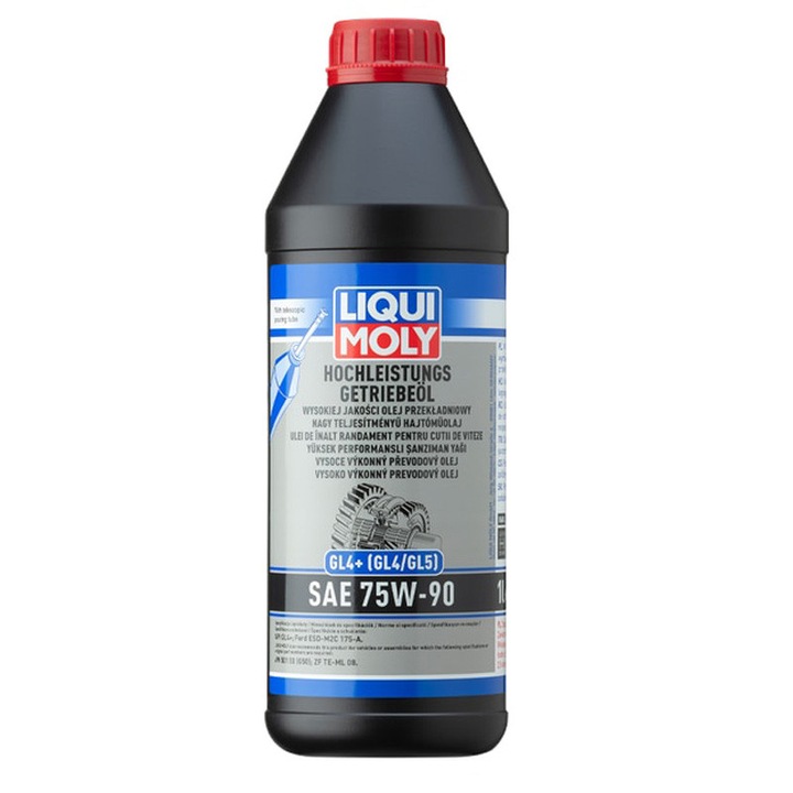 Ulei transmisie LIQUI MOLY High Performance Gear Oil GL4+ 75W-90 1L, cutie manuala si diferential, VW 501 50, Ford M2C175-A, ZF TE-ML 08