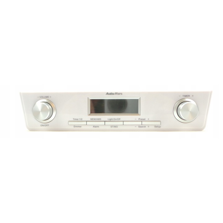 AudioAffairs konyhai rádió, sztereó FM, 2 időzítő, 20 állomás, 260x172x58mm, szekrény alá szerelhető