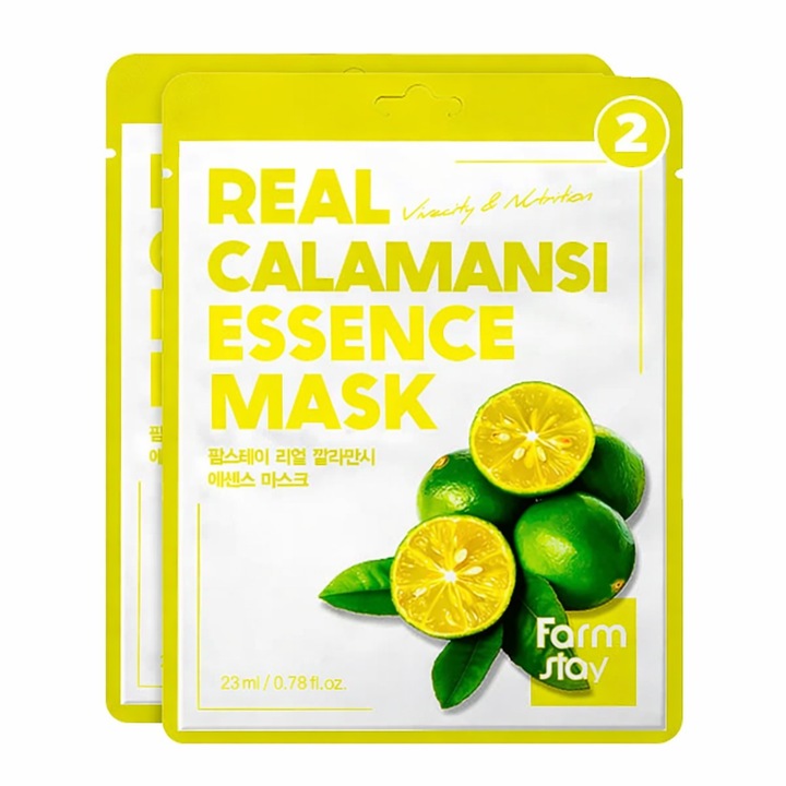 Set FarmStay -masca cu vitamine si extract de calamansi pentru fata 2 buc