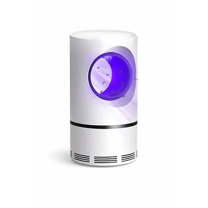Lampa anti-insecte UV electrica, capcana tantari si muste, ventilator integrat, silentioasa, interior, alimentare USB, 13x13x22.5 cm