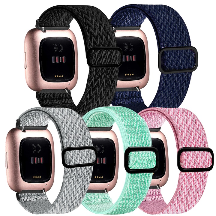 Sportos elasztikus szíj Fitbit Versa 2-höz, Linklife, állítható, légáteresztő, többszínű, 3,94-7,48 hüvelyk