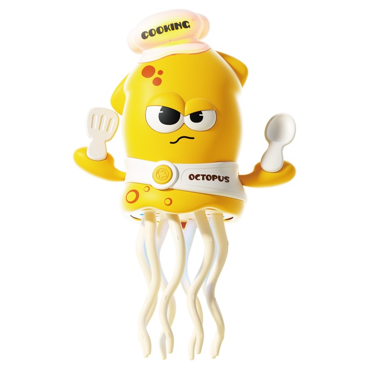 Jucarie Interactiva de Baiat Cu Octopus Chef Cu Lumini si Sunet, Jucarie de Gatit pentru Copii 3+ Ani