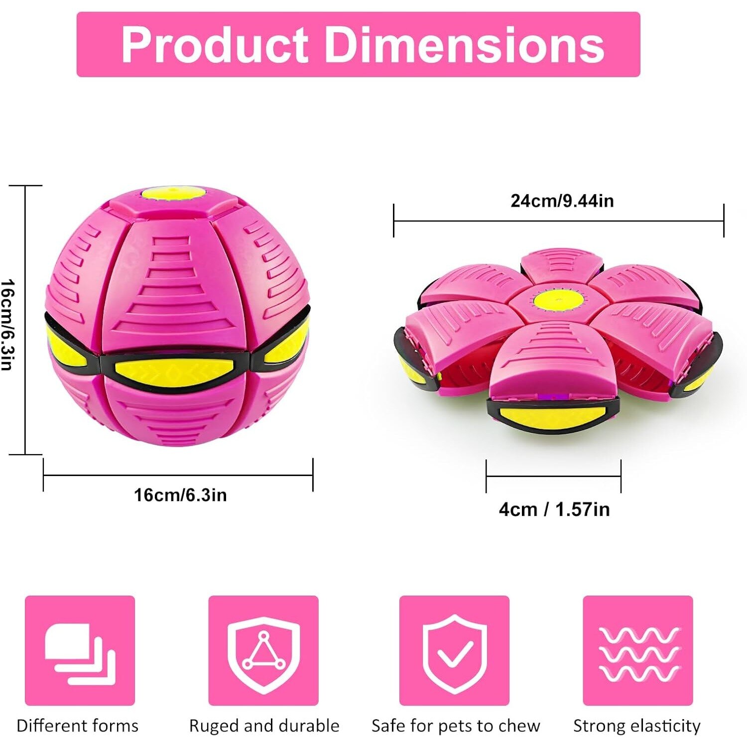 Minge Roz Minge roz transformabilă în disc, interactivă, 7 ani, material elastic ...