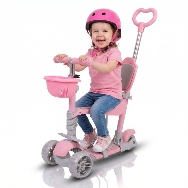 Pepita Ace 5in1 multifunkcionális Gyerek roller üléssel és tolókarral - rózsaszín
