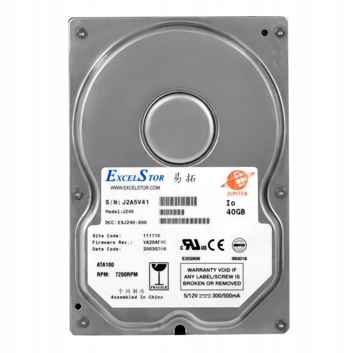 Merevlemez 3.5'' JUPITER 40GB 7200RPM 2MB ATA
