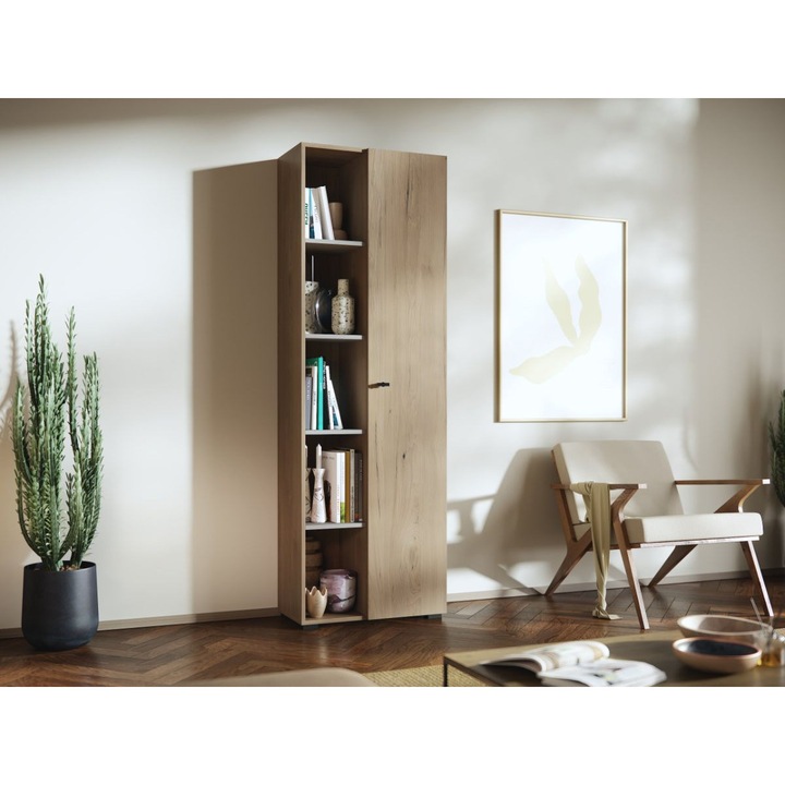Dulap 1u Silensia, Modul E, cu Soft close si Maner din metal, L 60 x A 30.4 x H 182 cm