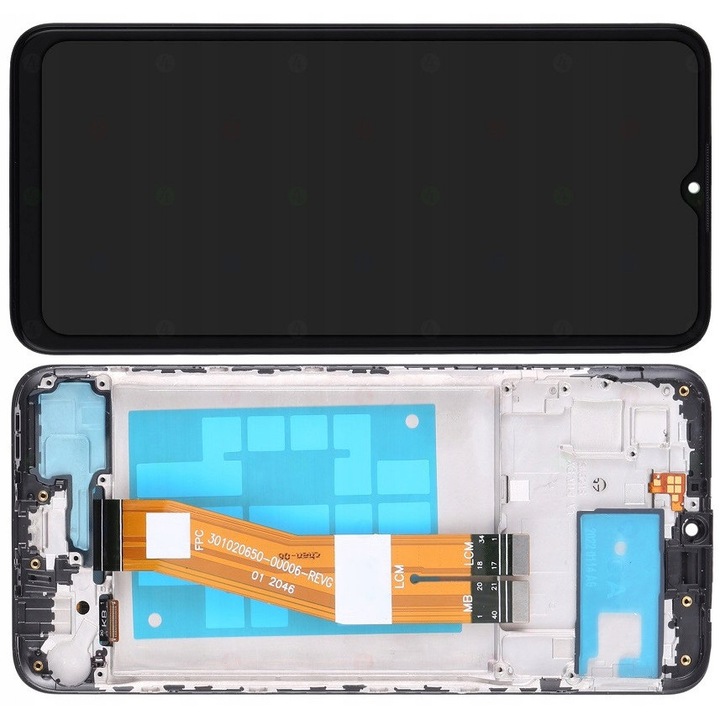 Display LCD + Digitizer cu Rama pentru Samsung Galaxy A03S, 6,5'', Negru