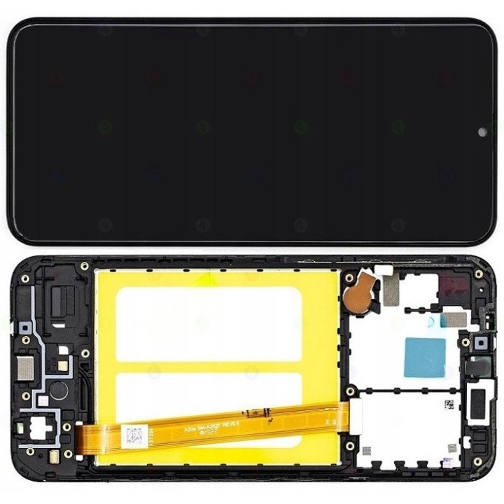 Display LCD + Digitizer cu Rama pentru Samsung Galaxy A20E, 5,8'', Negru