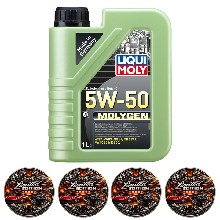 Ulei Motor Liqui Moly Molygen 5W-50, Full Sintetic, Tehnologie MFC, Protectie Maxima si Performanta Ridicata, 1 L, 4x Stickere auto