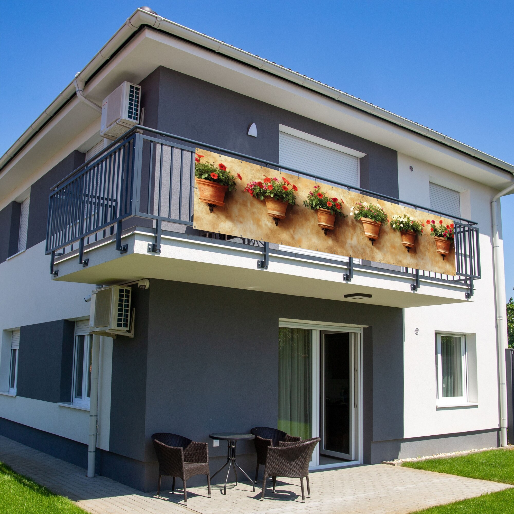 Rezistent Paravan de balcon, Rezistent la intemperii, Protectie UV, Impermeabil ...