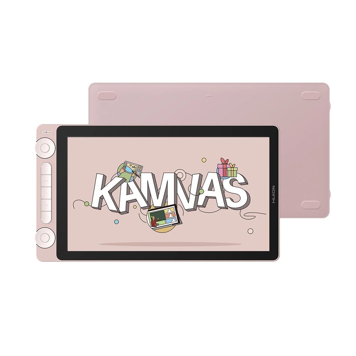 Huion Kamvas 13 (Gen 3) grafikus tábla, 13.3" FHD, IPS, USB-C, TILT, 16384 nyomásszint, 99% sRGB, PenTech 4.0, Rózsaszín