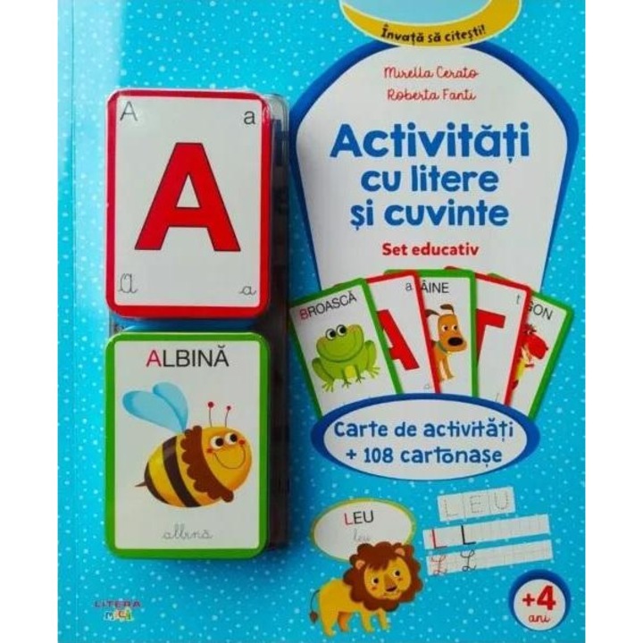 Activitati cu litere si cuvinte. Set educativ. Carte de activitati + 108 cartonase, Roberta Fanti