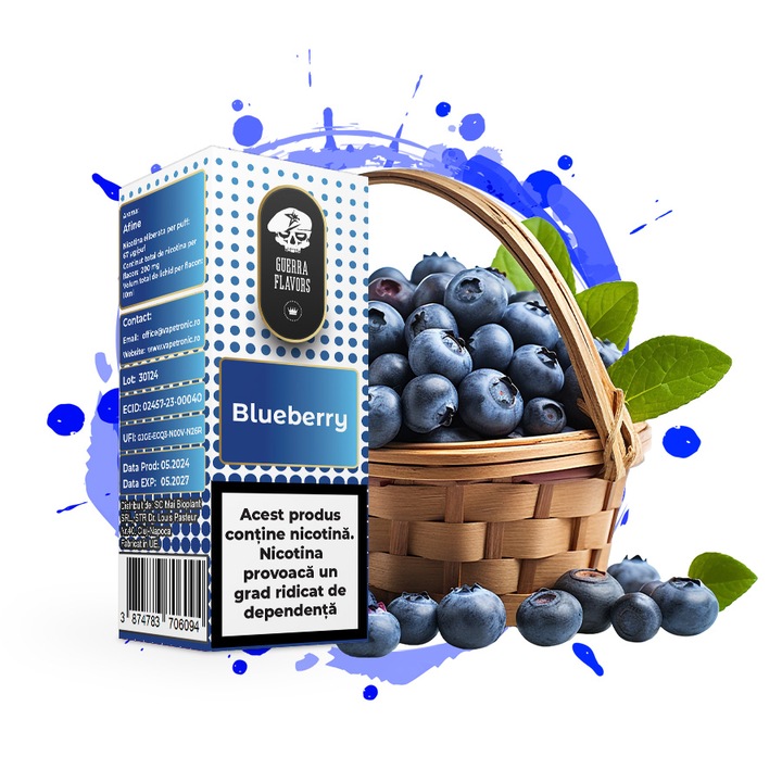 Lichid tigara electronica GuerraLiq SALT Blueberry 10ml, 20mg