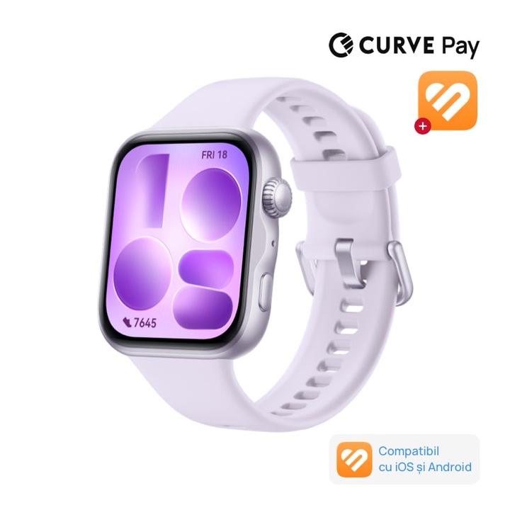 Smartwatch HUAWEI Watch Fit 5, Purple Aluminium with Purple Fluoroelastomer Strap + 1 Month Health+