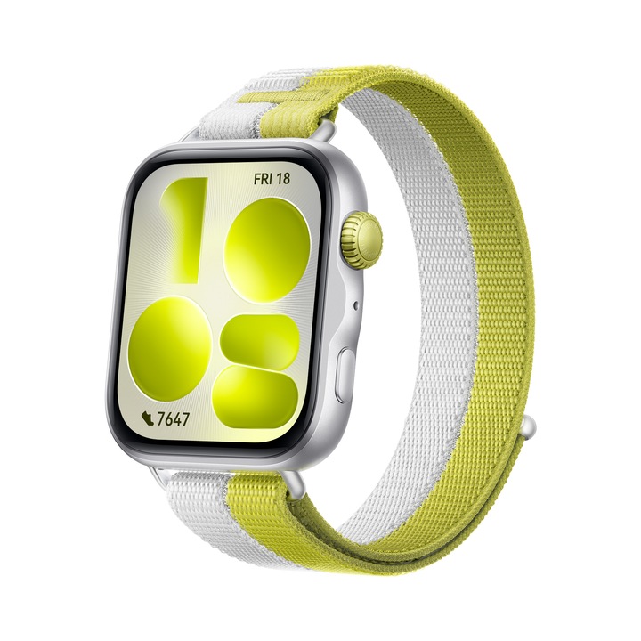 Смарт часовник HUAWEI Watch Fit 5, Silver Aluminium with Green Nylon Strap + 1 Month Health+