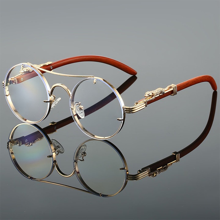 Rame ochelari retro unisex, metal si acetat, design patrat, elemente decorative, multicolor
