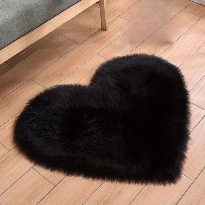 Szív alakú szőnyegek, műszőrme szőnyeg, többszínű, 80x80cm