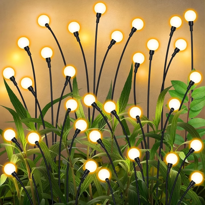 Lampa solara pentru gradina, 8 moduri ajustabile, iluminat LED, multicolor