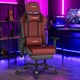 Scaun Gaming, TOP SCAUNE®, Scaun Gaming Ergonomic Cu Masaj Lombar Vibrator, Suport Picioare Extensibil Rabatabil, Cotiere 2D Reglabile, Spatar Reclinabil 155°, Piele PU Premium, Baza Metalica Rezistenta, Roti Silentioase, Rosu