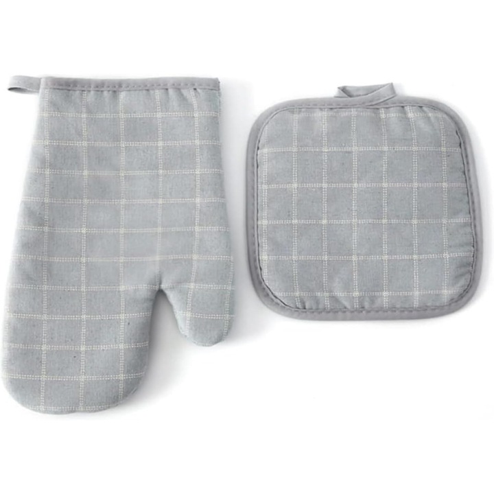 2 darabos konyhai kesztyű szett, hőálló, élénk design, 180°C